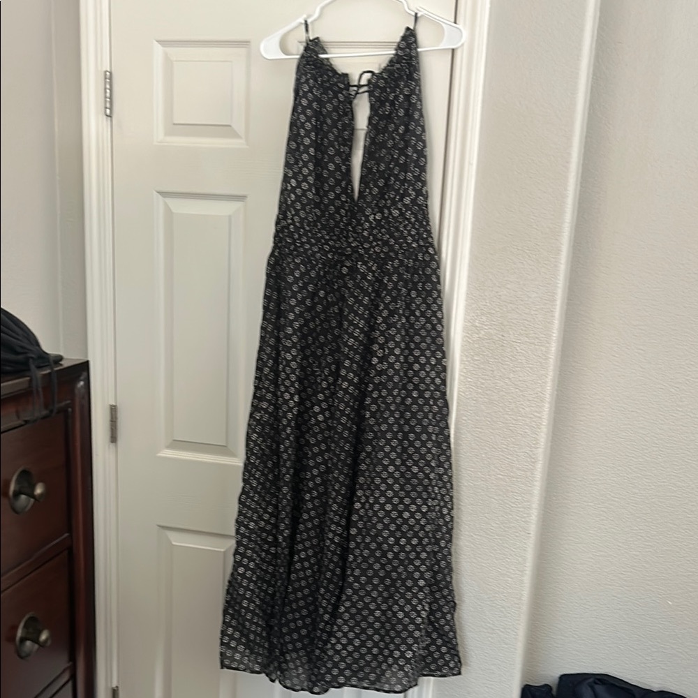J. Crew Black and White Patterned Maxi Dress